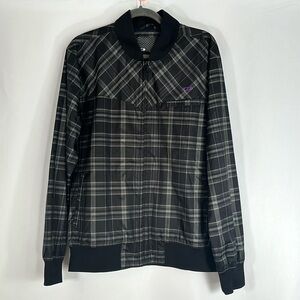 Oakley Black, Grey & Purple Plaid Light Mens Windbreaker Jacket